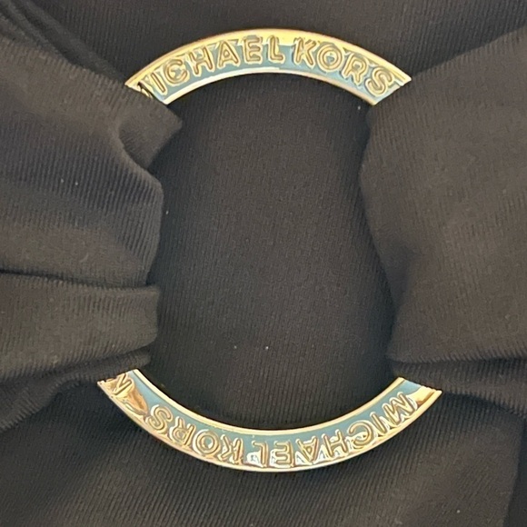 MICHAEL Michael Kors Sash Logo Trim One Piece Black Swimsuit - Picture 11 of 13